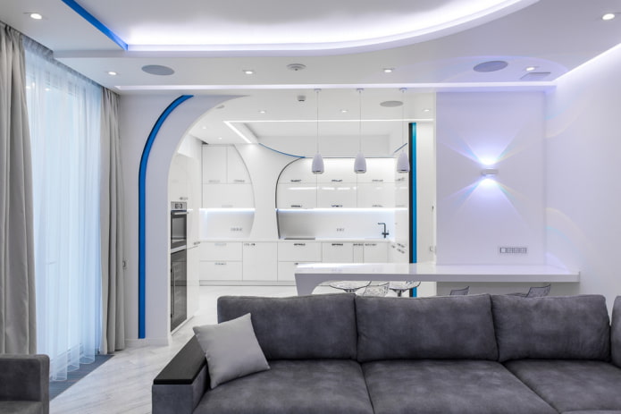 conception à deux niveaux avec rétroéclairage intérieur