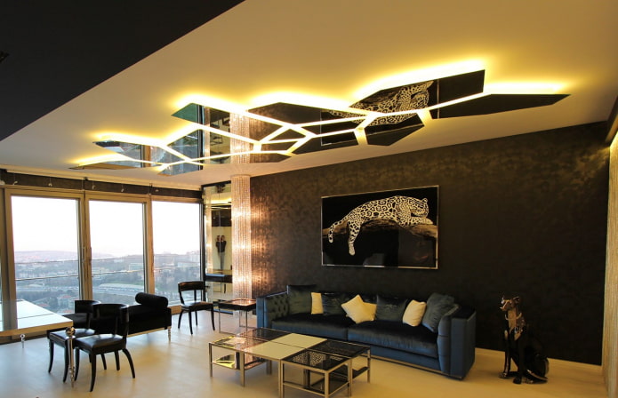 Structure miroir avec rétroéclairage