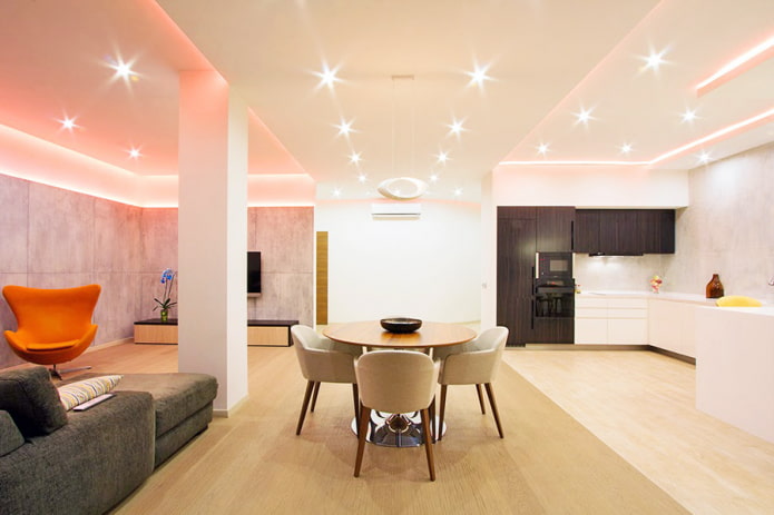 Structure de plafond avec éclairage LED