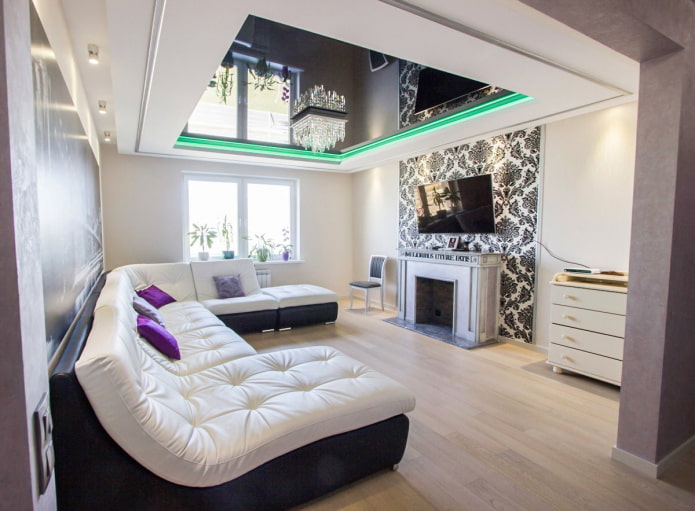 Structure de plafond tendu avec rétroéclairage