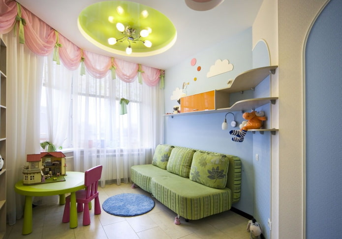 Plafond décoratif en forme de cercles pour la chambre de bébé