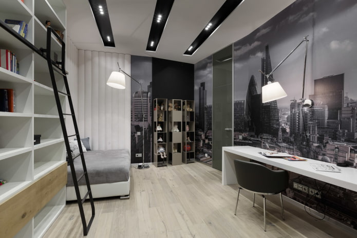 Structure du plafond dans une chambre d'enfant de style moderne