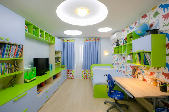 Structure de plafond avec éclairage dans la chambre d'enfant