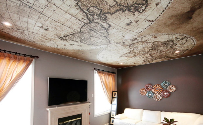 Structure de plafond avec impression photo dans le hall