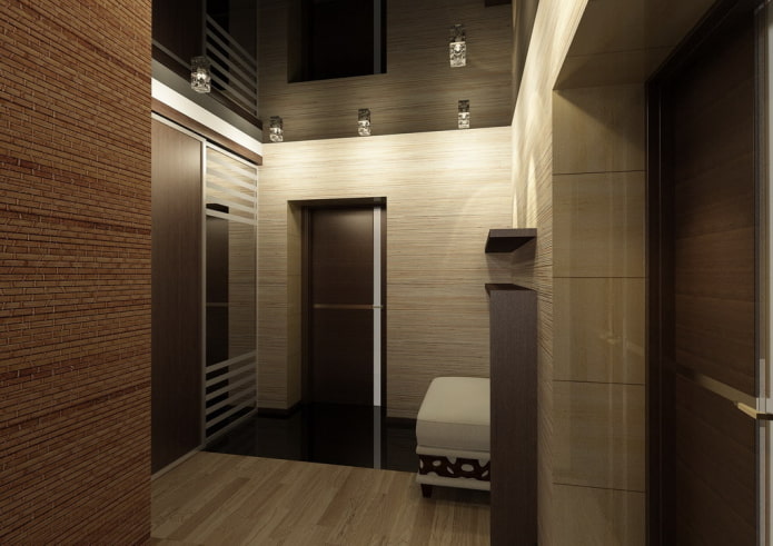 Plafond noir dans un couloir