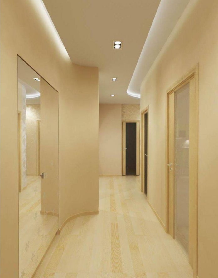 Structure de plafond à deux niveaux dans le couloir
