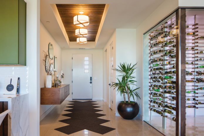 Design de plafond de couloir de style moderne