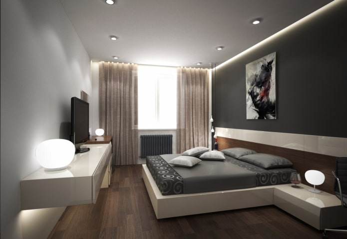 lampes intégrées dans la chambre