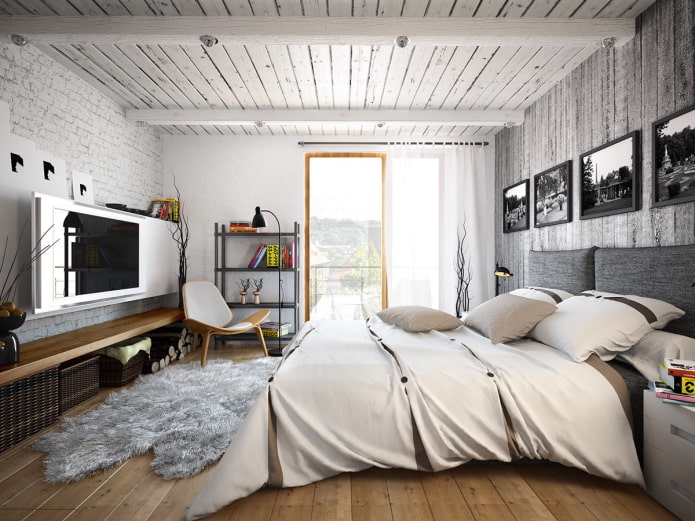 Plafond en bois en planches