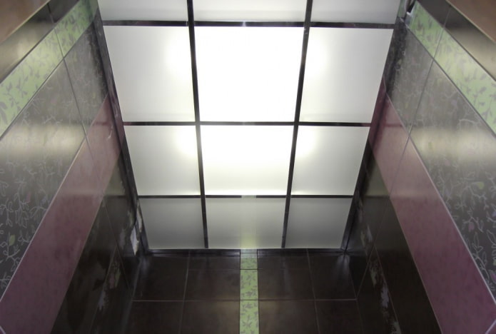 structure de plafond en verre dans la salle de bain