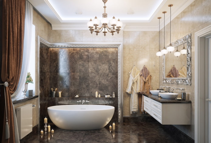Plafond de salle de bain néoclassique