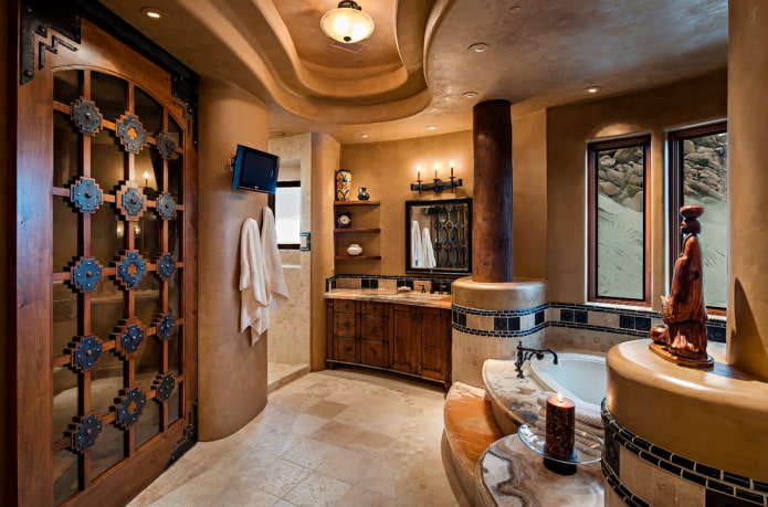 plâtre décoratif pour plafond dans la salle de bain