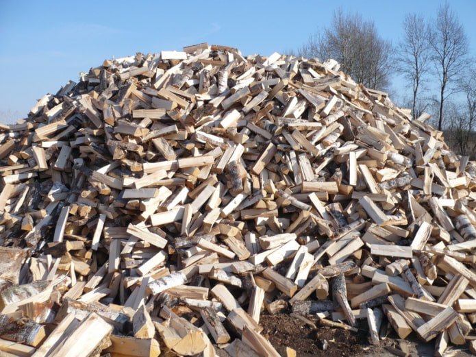 un tas de bois de chauffage