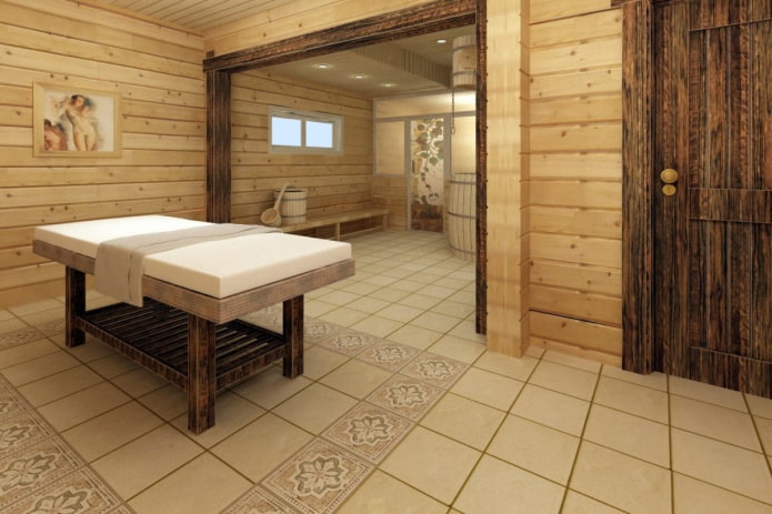 carrelage de sol dans les vestiaires
