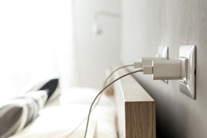 Chargeur branché sur la prise