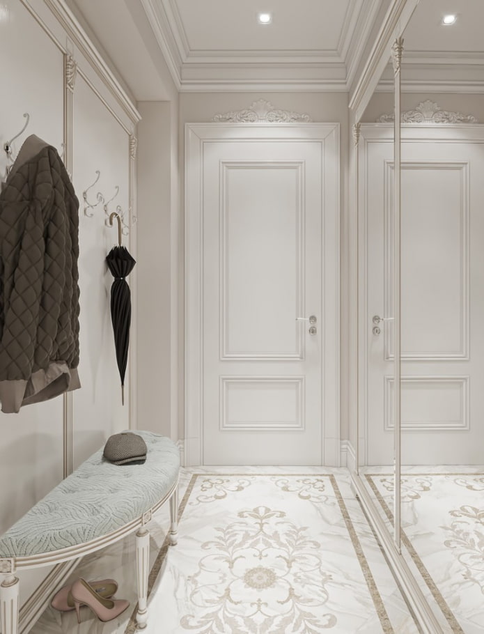 Schéma de couleurs de l'intérieur d'un couloir de style classique