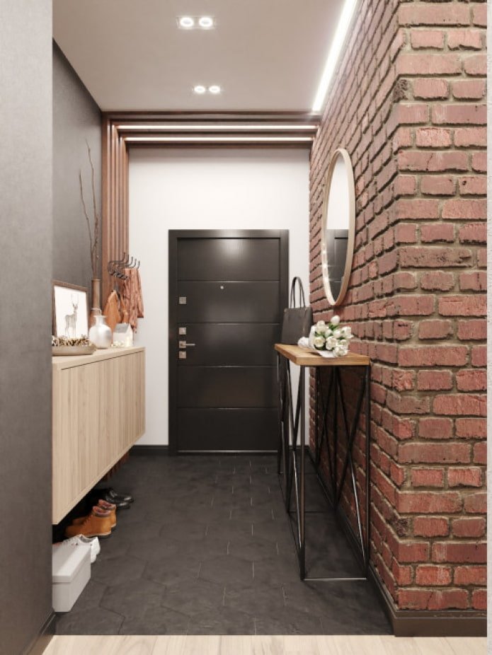 Mur de briques dans le couloir