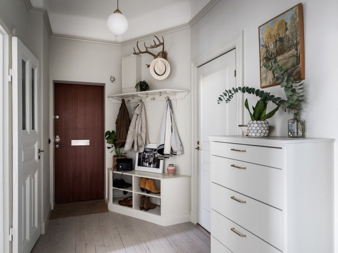 meubles à l'intérieur du couloir de style scandinave