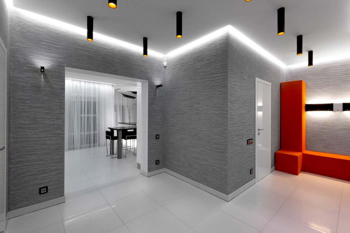 Éclairage intérieur du couloir de style high-tech