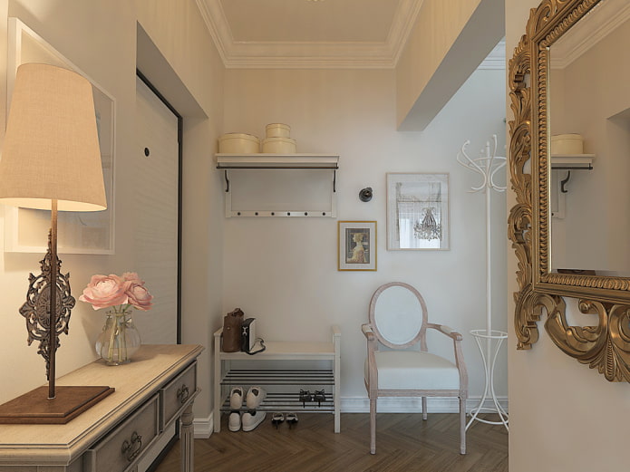 meubles à l'intérieur du couloir dans le style provençal