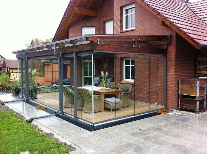 extension en verre de la maison