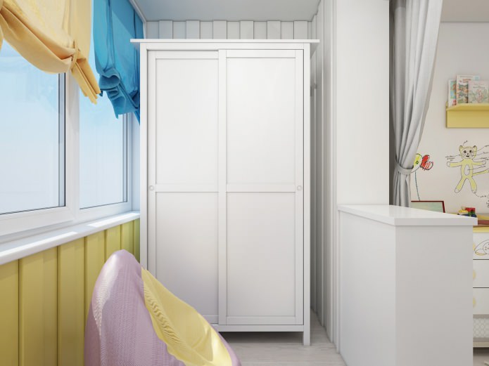 Chambre d'enfant combinée avec une loggia
