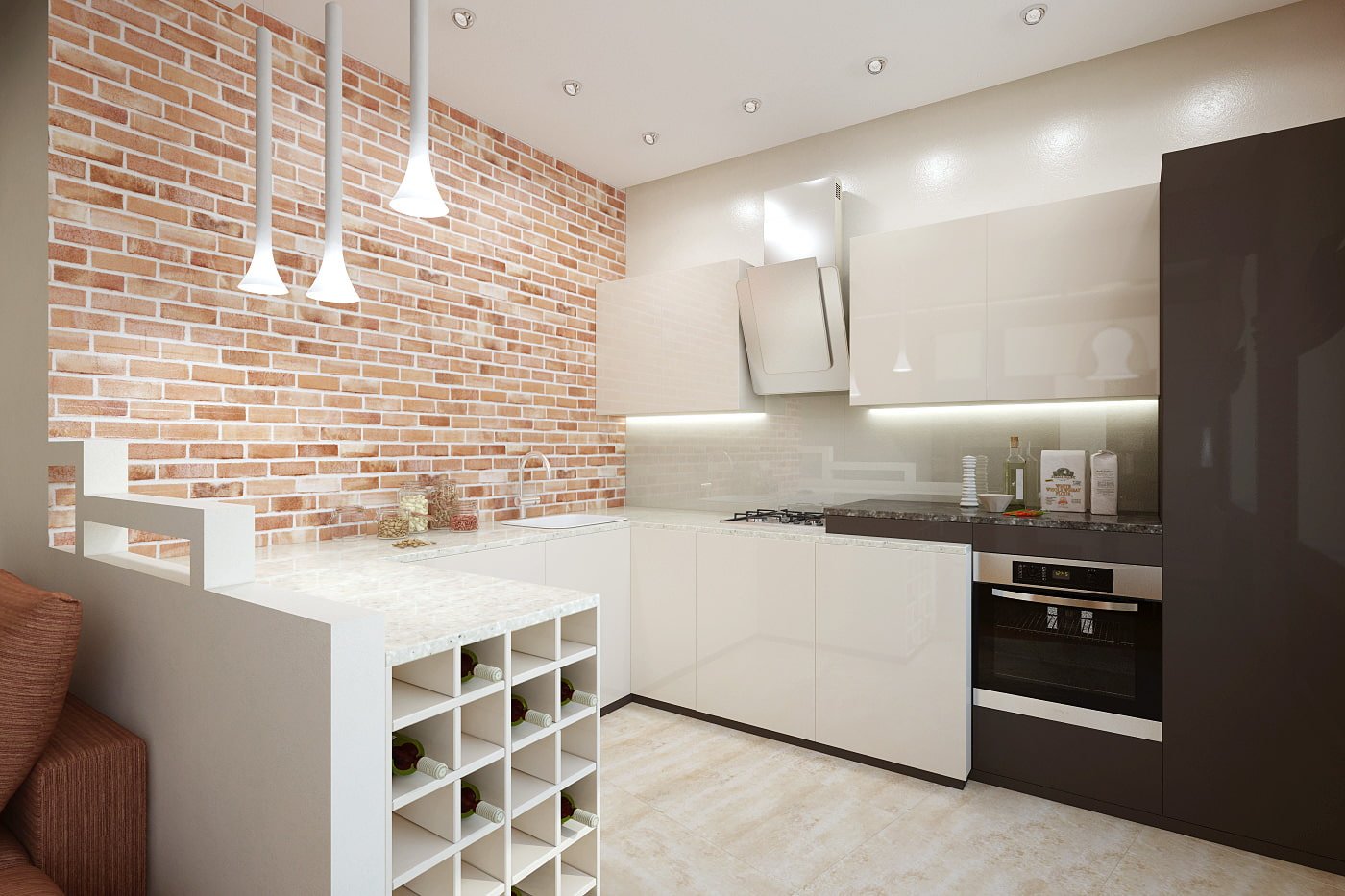 Cuisine dans un appartement de deux pièces