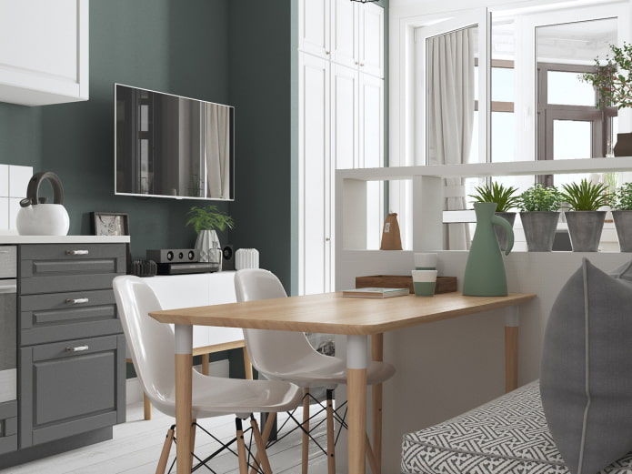 Zonage de la cuisine et de l'espace détente