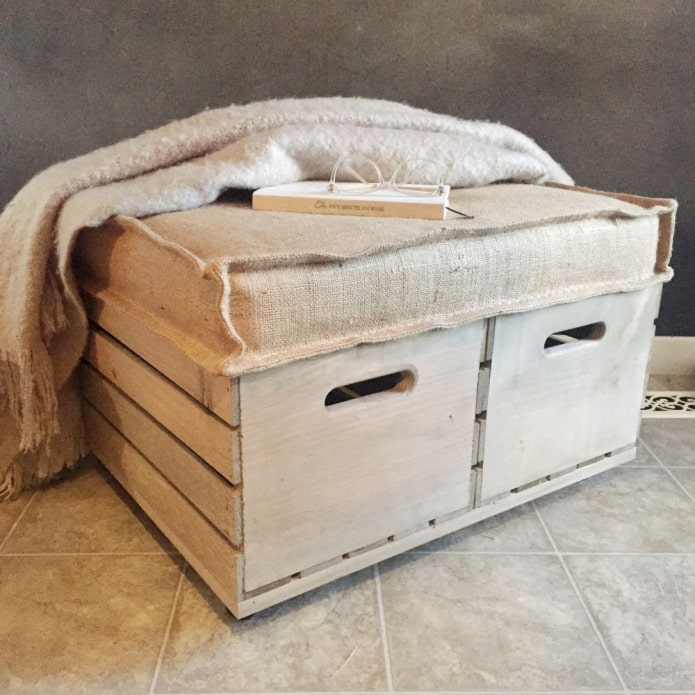 Pouf en caisses