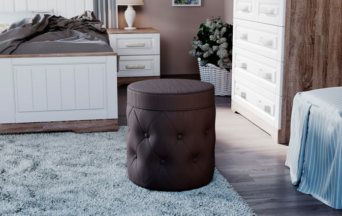 pouf à cadre à l'intérieur