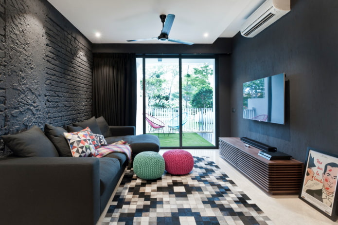 poufs dans le salon