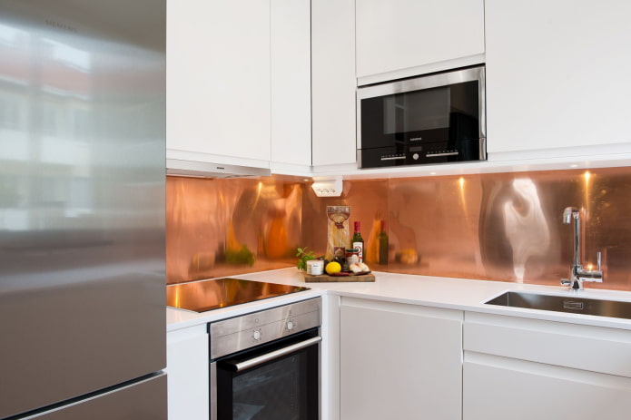 tablier de cuisine aspect cuivre