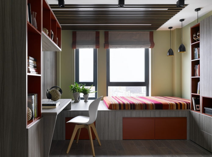 desk sideways to the window