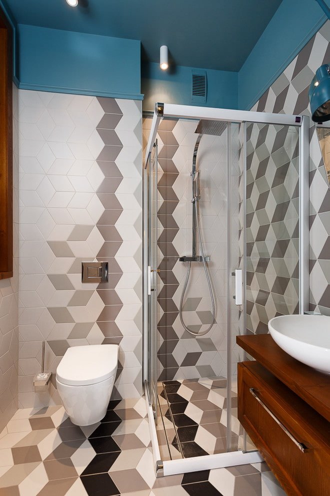 Disposition des carreaux dans la salle de bain