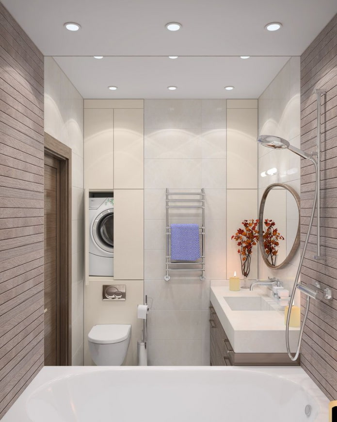 La machine est installée au-dessus des toilettes