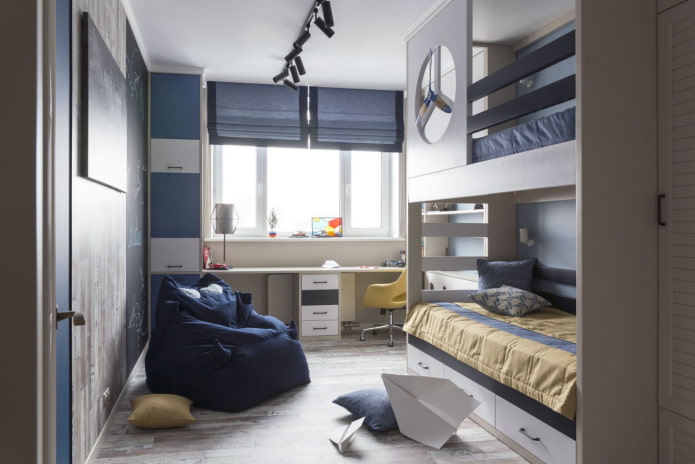 lit superposé dans la chambre de bébé