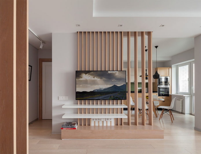 Zonage d'un appartement avec des lattes
