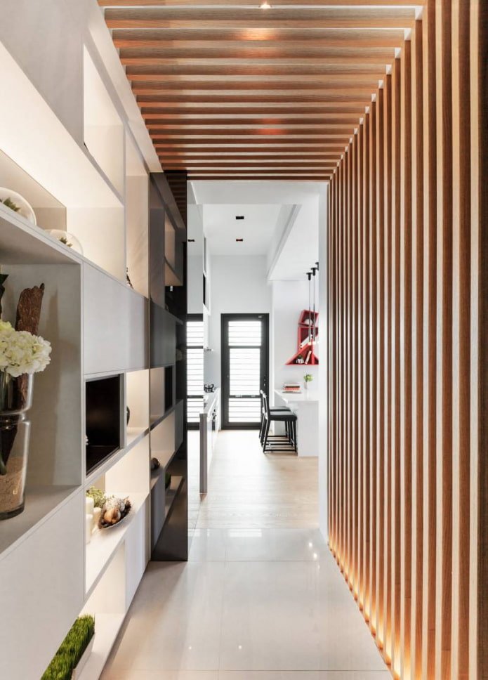 couloir en lattes