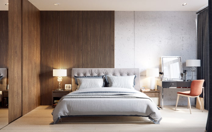 chambres à coucher derrière le lit