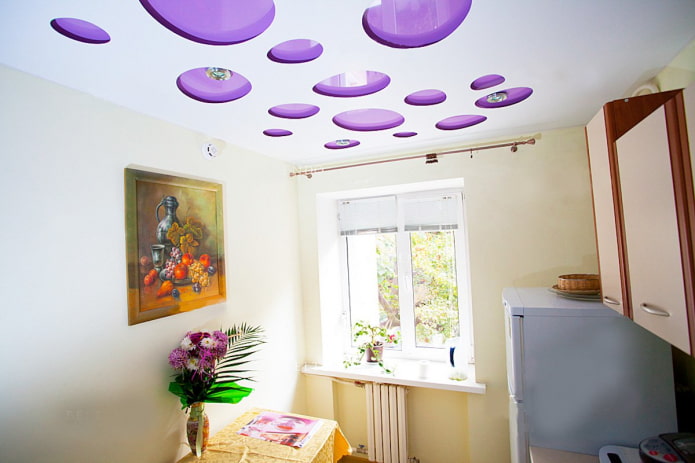 plafond tendu sculpté dans la cuisine