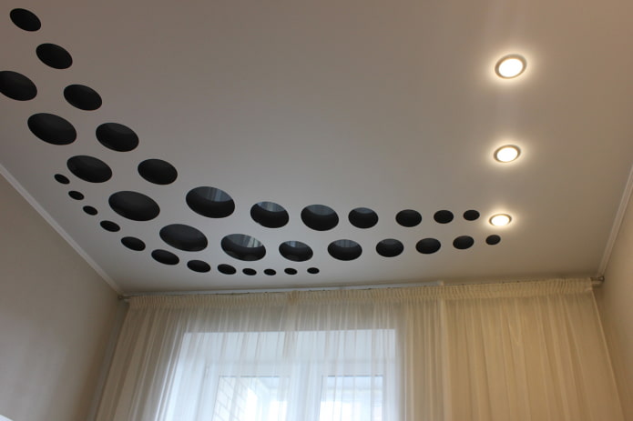 Tissu extensible sculpté avec spots