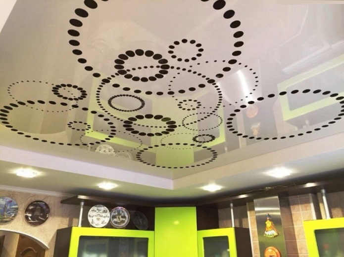 tissu tendu avec perforation en forme de cercles