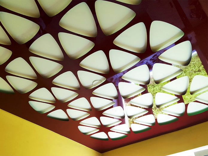 plafond tendu sculpté en brillant