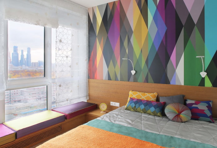 Rideaux romains transparents dans la chambre