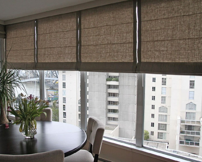 stores romains en toile de jute