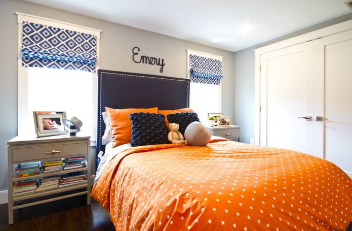 rideaux romains à motifs pour la chambre de bébé