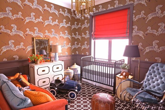 Stores romains à l'intérieur de la chambre d'enfant