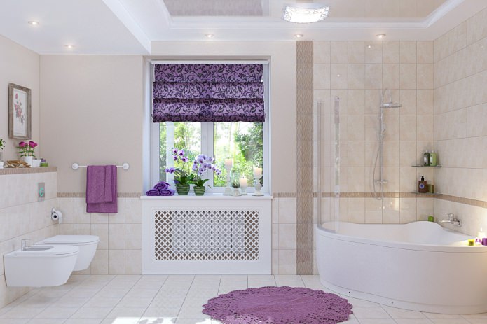 Store romain décoratif dans la salle de bain