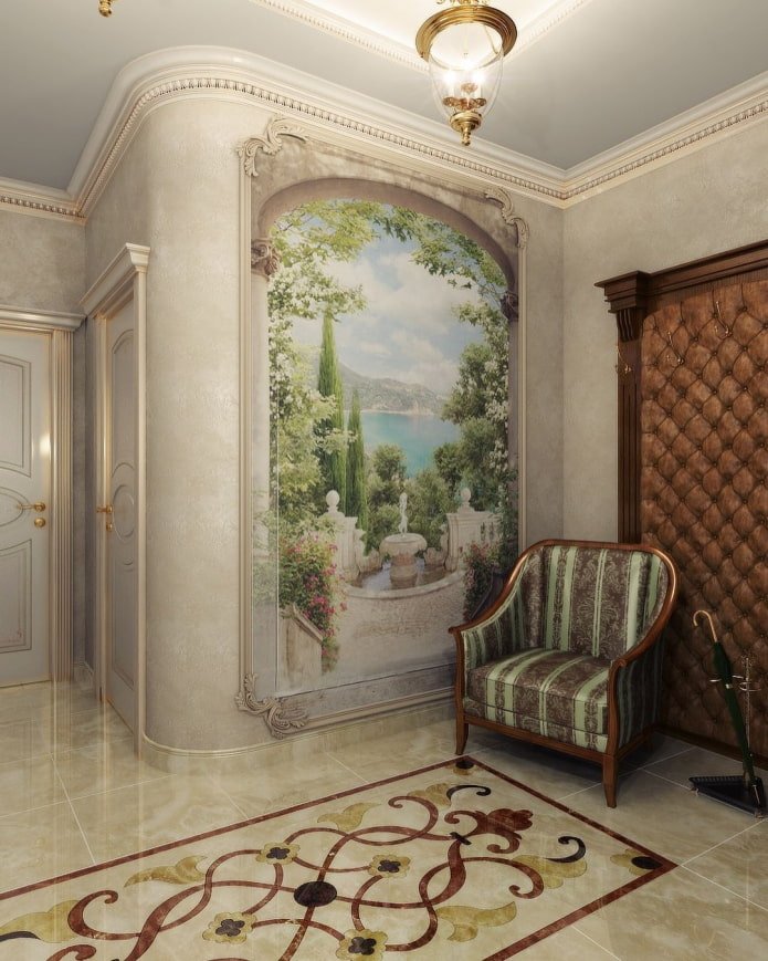 fresque sur le mur du couloir