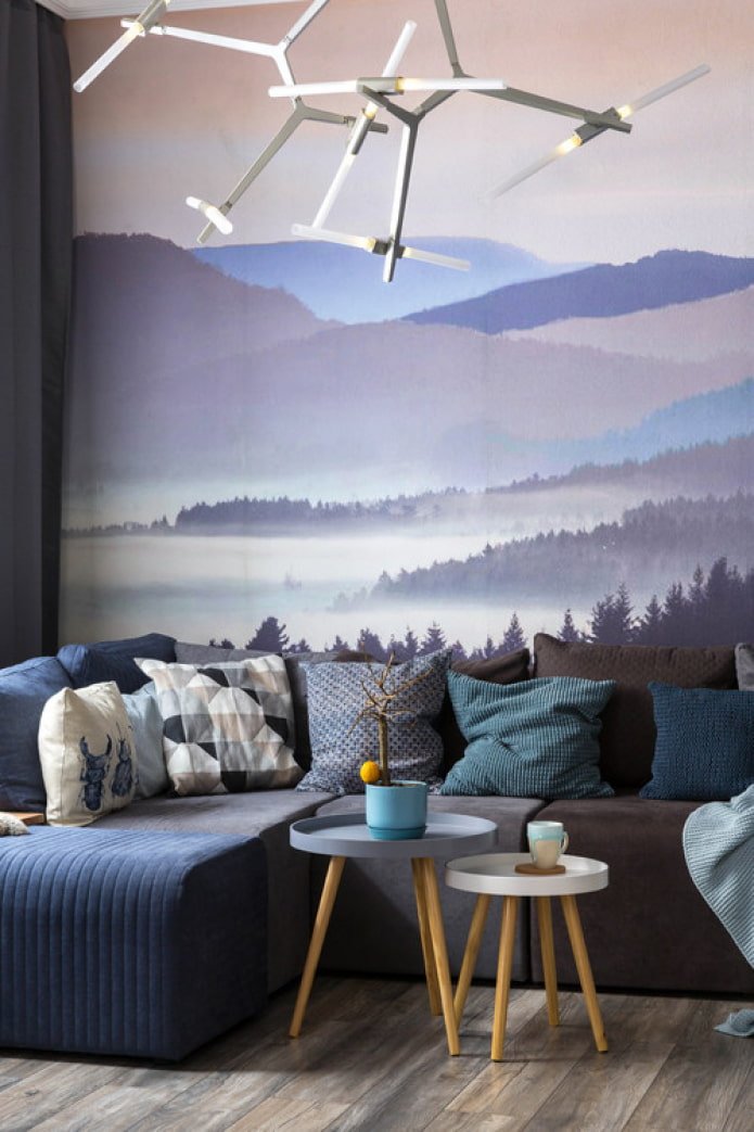 dessiner des montagnes sur le mur